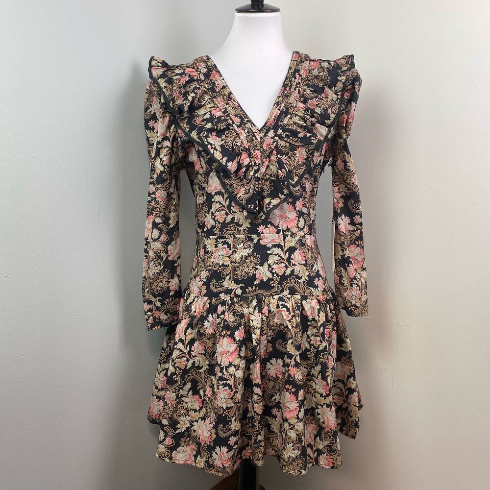 St. Roche Belladonna Floral Hatfield Mini Dress Size 2 $370 Organic Cotton - Picture 5 of 14